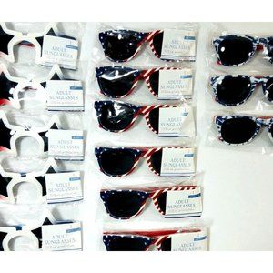 Patriotic Sunglasses 15 pairs Adult Party Favors Red White Blue Stars Stripes